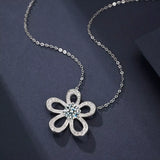 1 Carat Moissanite 925 Sterling Silver Flower Pendant Necklace - Trendsi - Flyclothing LLC