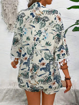 Printed Half Sleeve Top and Shorts Set - Trendsi - Flyclothing LLC