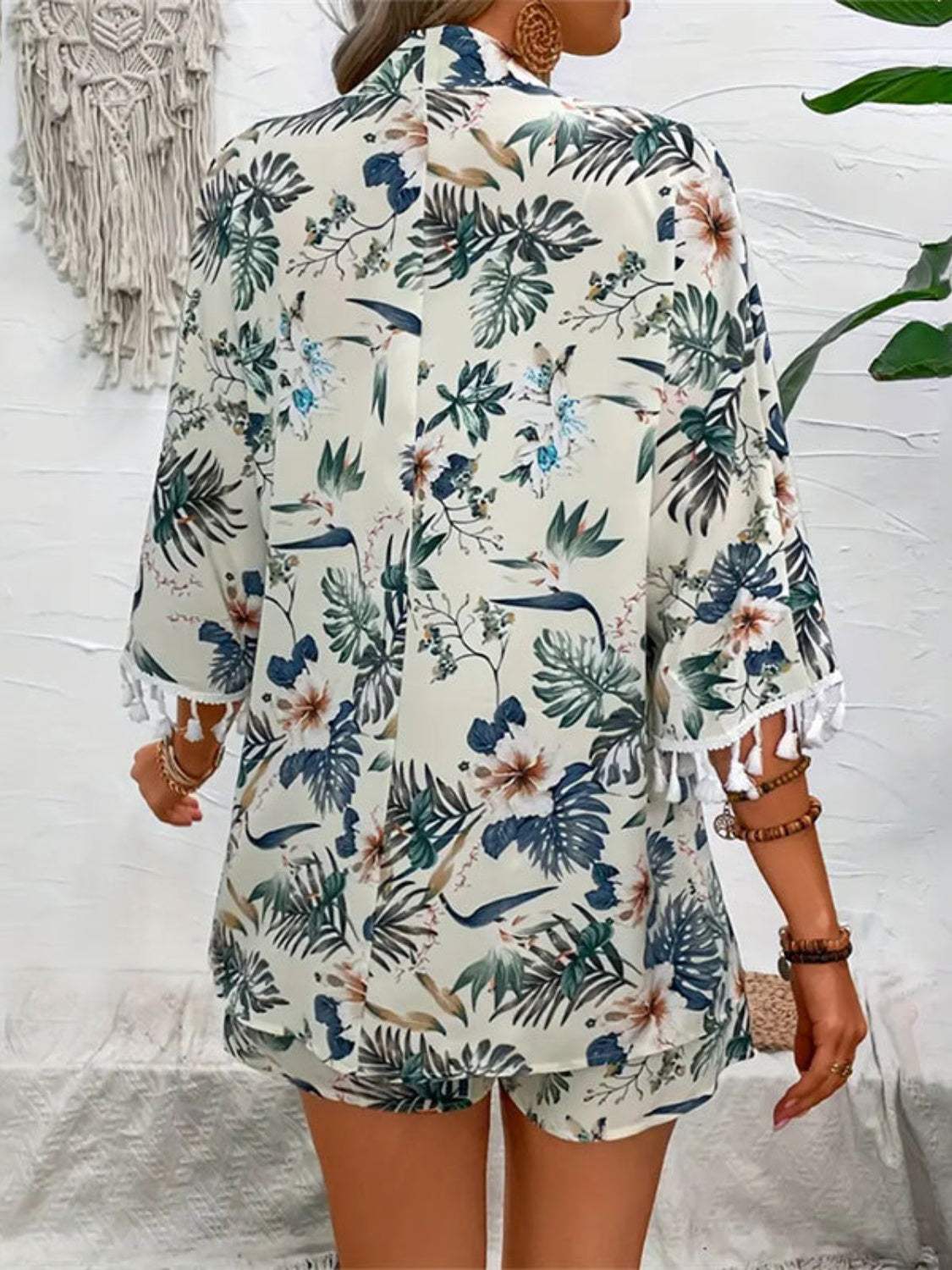 Printed Half Sleeve Top and Shorts Set - Trendsi - Flyclothing LLC