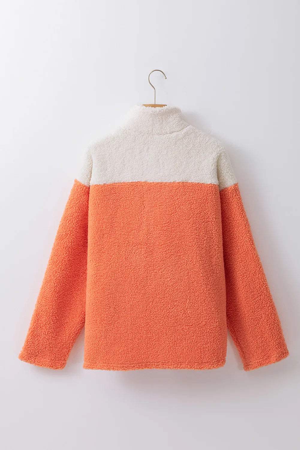 Contrast Half Zip Long Sleeve Sweatshirt - Trendsi - Flyclothing LLC