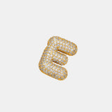 Gold-Plated Inlaid Zircon Letter Necklace - Trendsi - Flyclothing LLC