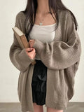 Open Front Oversized Knit Cardigan - Trendsi - Flyclothing LLC