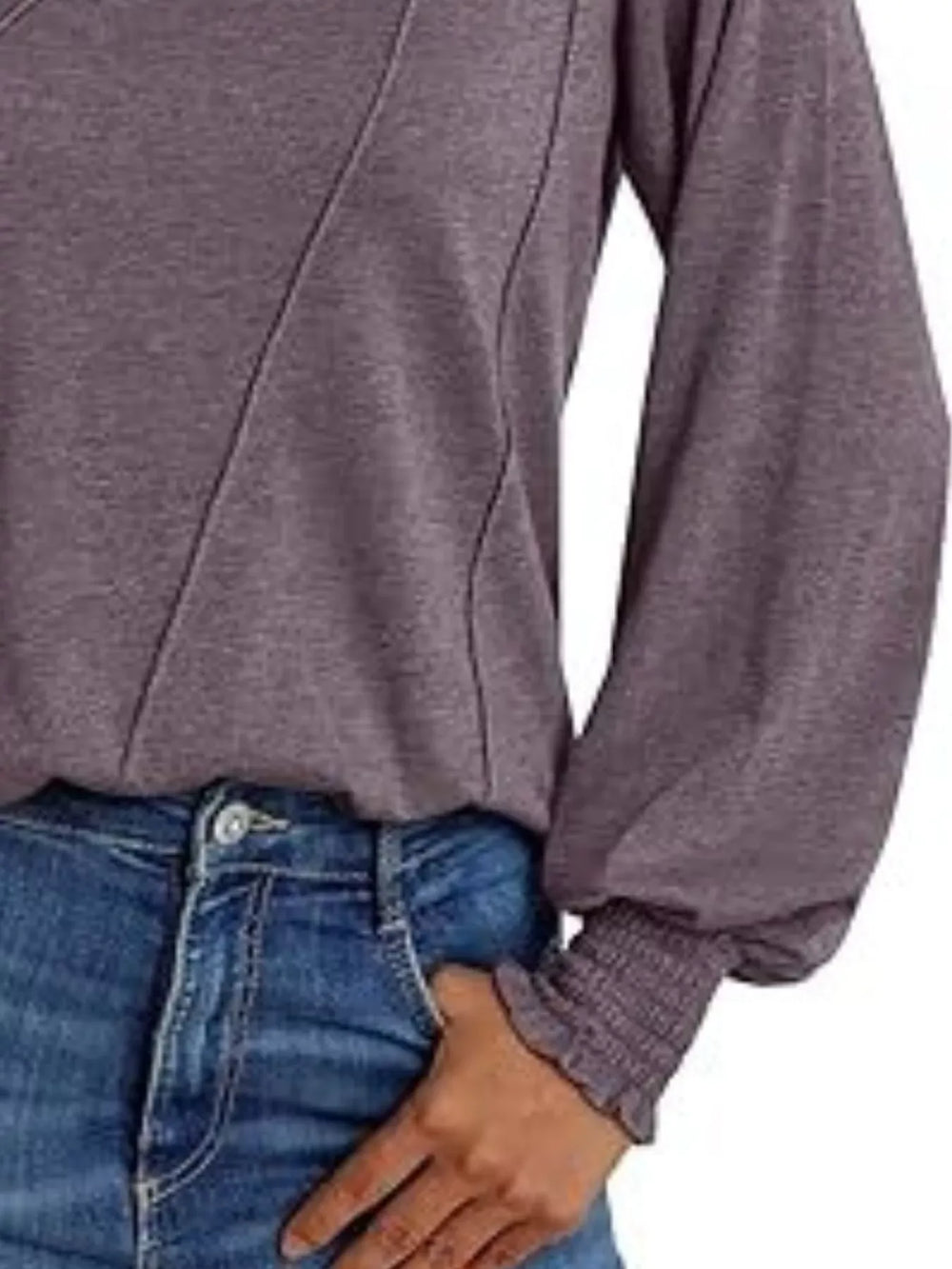 Round Neck Long Sleeve Top - Trendsi - Flyclothing LLC