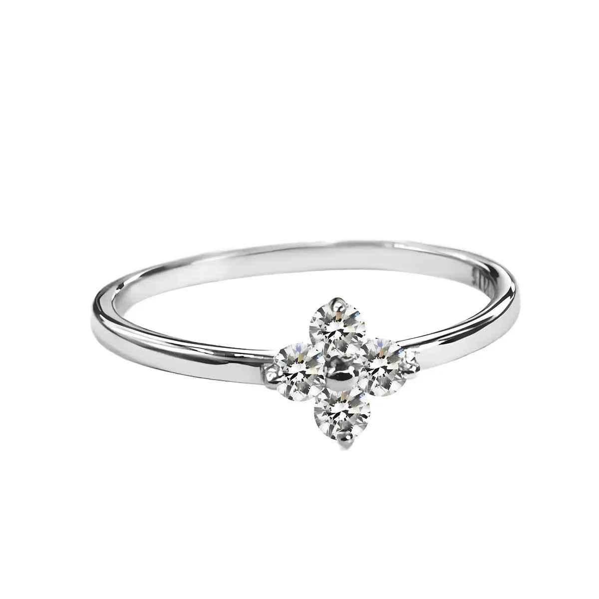925 Sterling Silver Four-Leaf Clover Ring - Trendsi - Flyclothing LLC