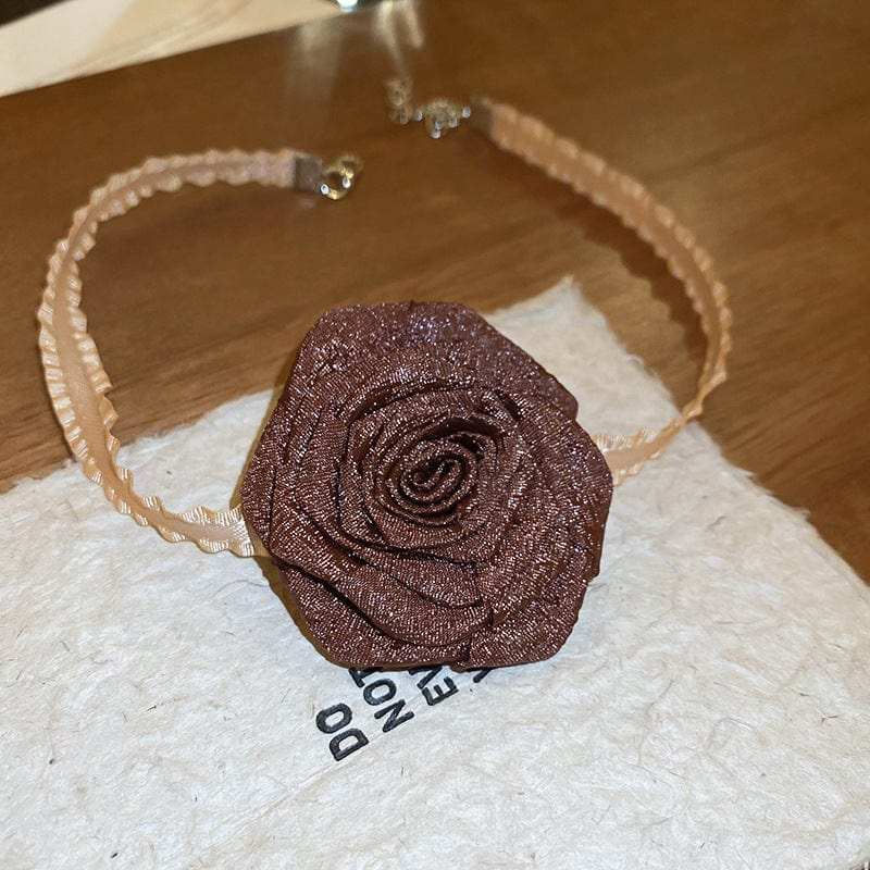3D Rose Alloy Buckle Necklace - Trendsi - Flyclothing LLC