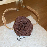 3D Rose Alloy Buckle Necklace - Trendsi - Flyclothing LLC