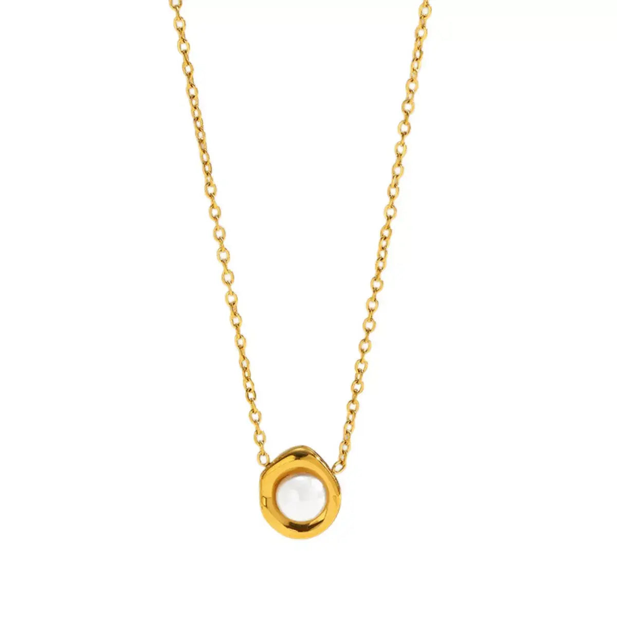 18K Gold-Plated Pearl Necklace - Trendsi - Flyclothing LLC