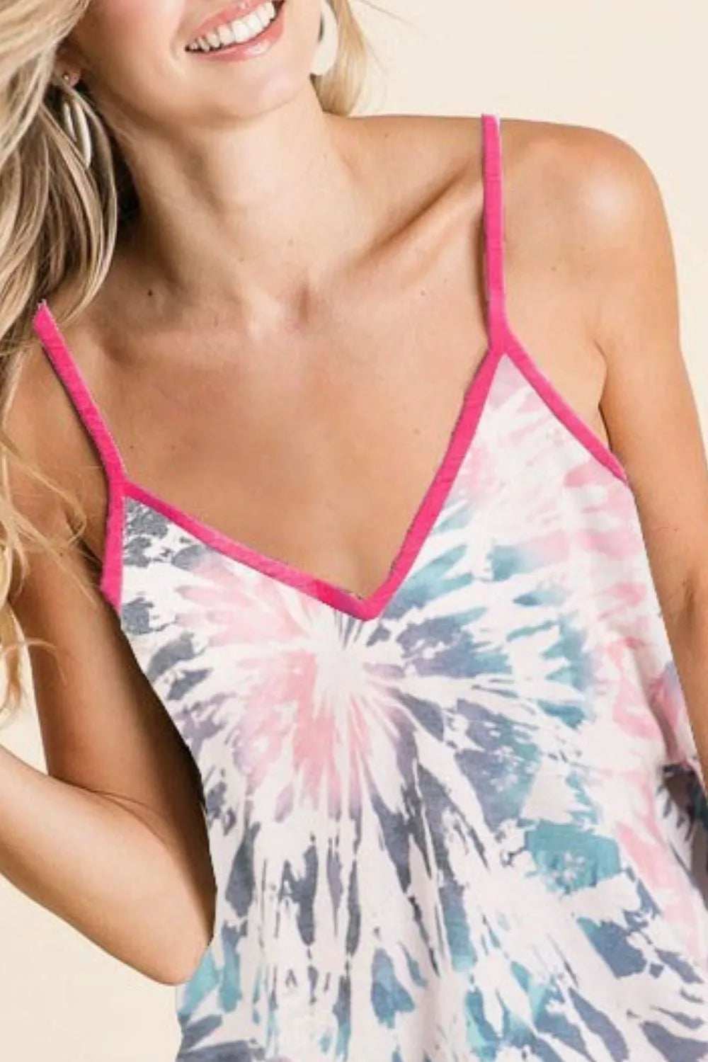 BiBi Tie Dye French Terry Knit Sleeveless Top - Trendsi - Flyclothing LLC