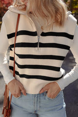 Ribbed Half Zip Collared Sweater Vest - Trendsi - Flyclothing LLC
