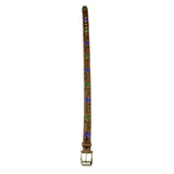 Rockmount Ranch Wear Brown Tooled Genuine Leather Western Belt with Blue Roses - Rockmount Clothing - Flyclothing LLC