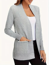 Open Front Long Sleeve Sweater Cardigan - Trendsi - Flyclothing LLC