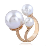18K Gold-Plated Pearl Open Ring - Trendsi - Flyclothing LLC