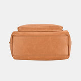 David Jones Zipper PU Leather Handbag - Trendsi