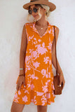 Printed Tie Neck Sleeveless Dress - Trendsi - Flyclothing LLC