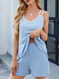 Casual Ribbed Tank Top and Shorts Set - Trendsi - Flyclothing LLC