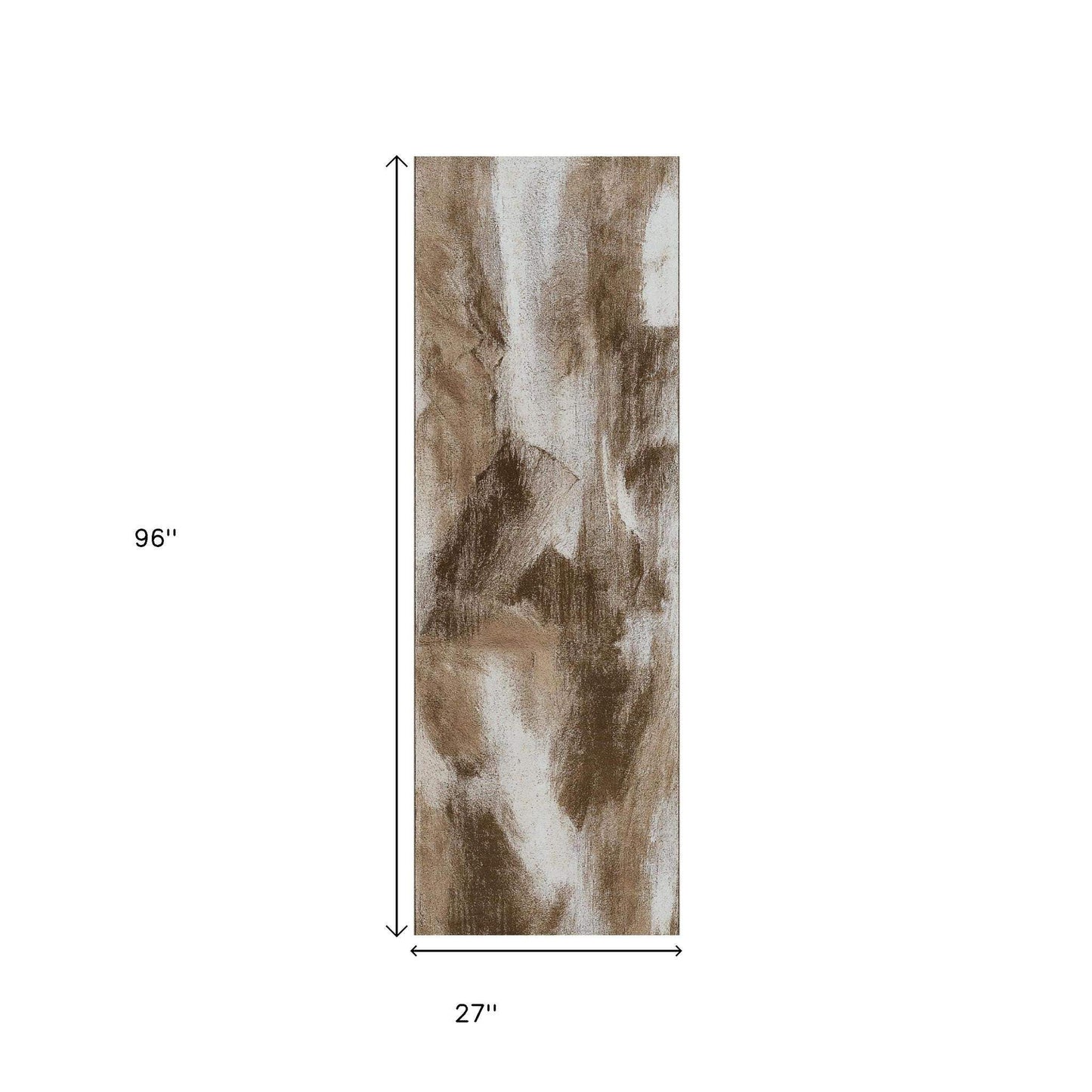 8' Brown And Beige Abstract Runner Rug - Homeroots - Flyclothing LLC