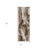 8' Brown And Beige Abstract Runner Rug - Homeroots - Flyclothing LLC