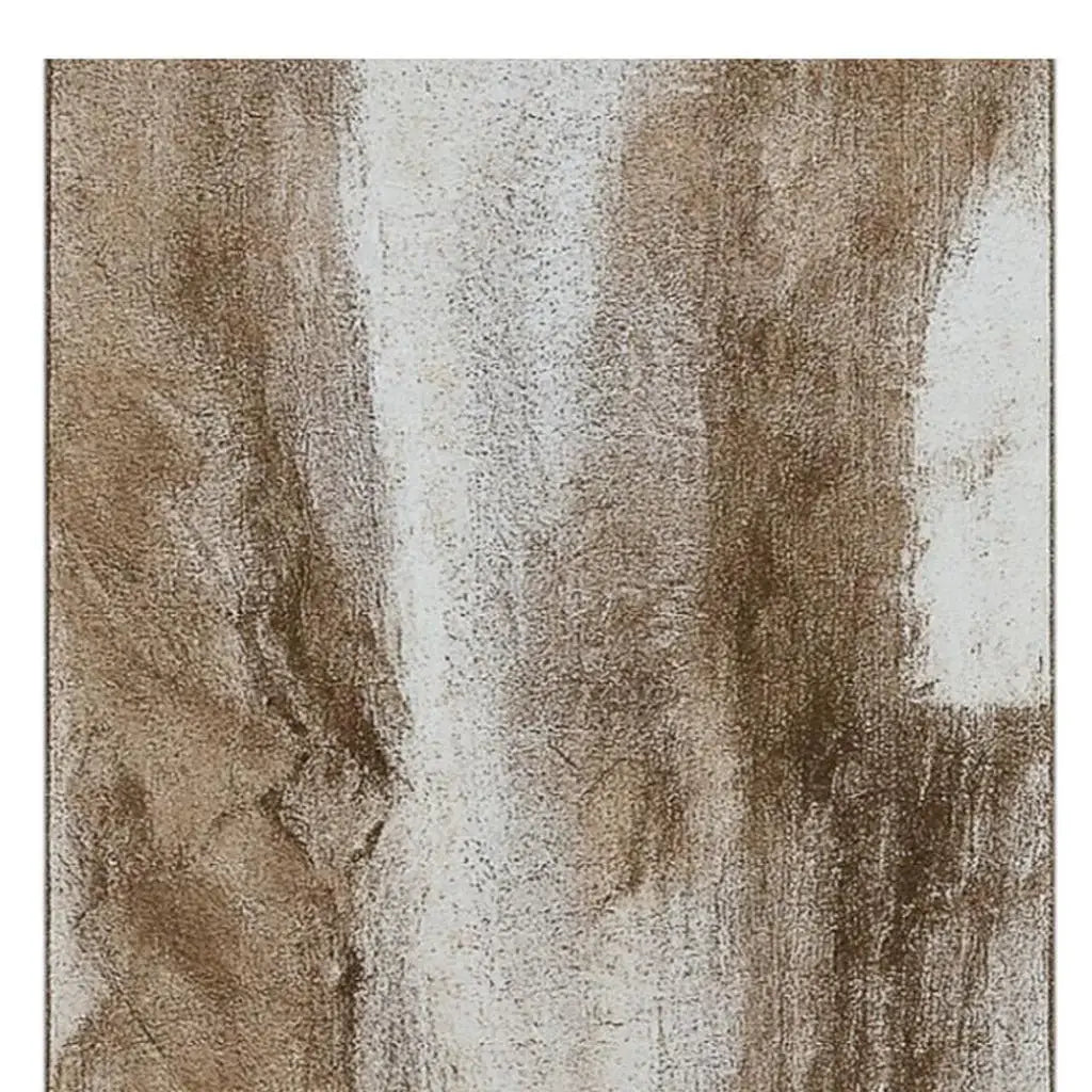 8' Brown And Beige Abstract Runner Rug - Homeroots - Flyclothing LLC