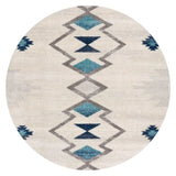 8' X 8' Beige Blue And Brown Abstract Round Rug - Homeroots - Flyclothing LLC