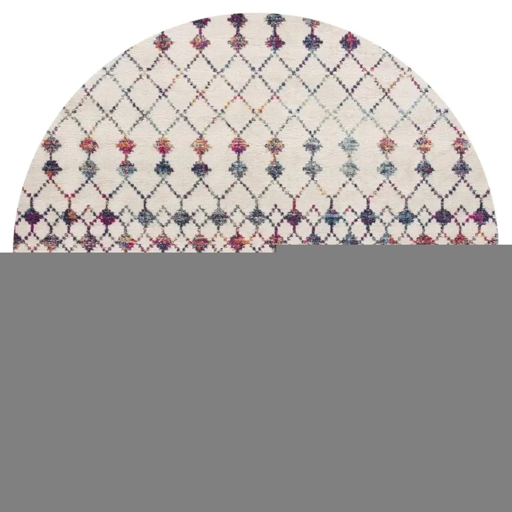 5' X 5' Beige And Blue Abstract Round Rug - Homeroots - Flyclothing LLC