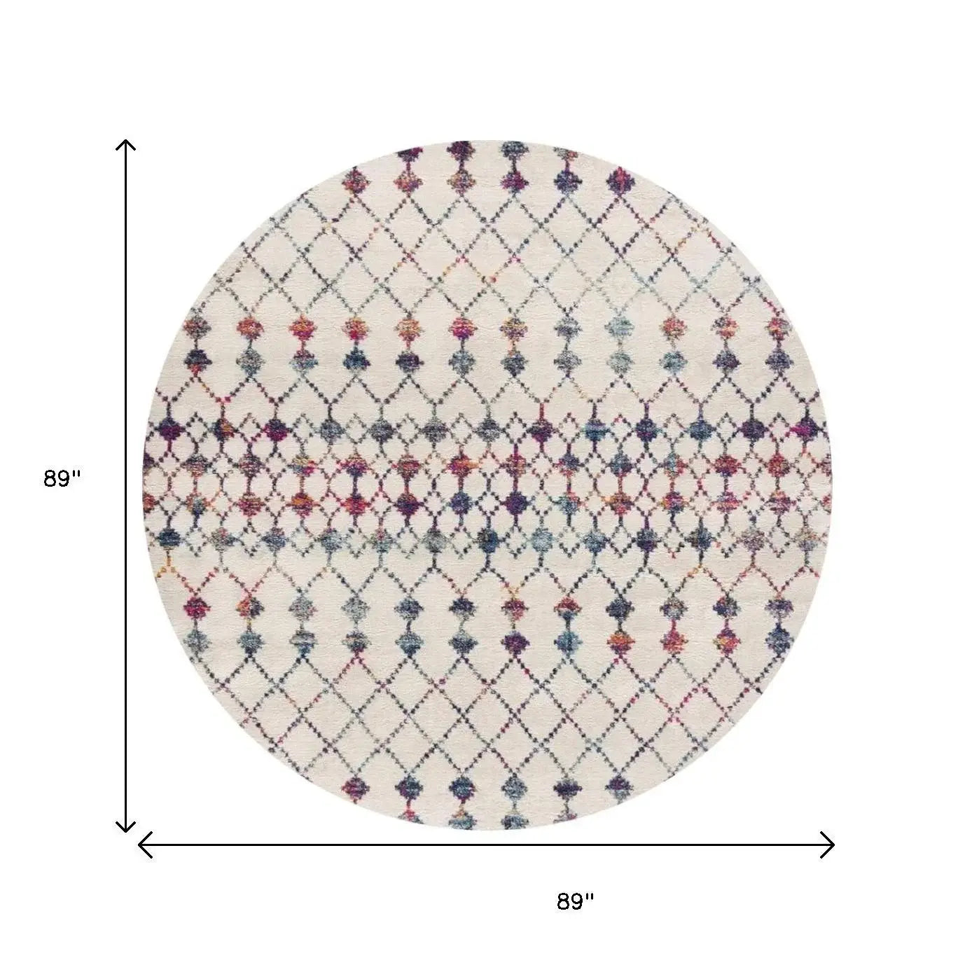 8' X 8' Beige And Blue Abstract Round Rug - Homeroots - Flyclothing LLC