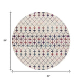 8' X 8' Beige And Blue Abstract Round Rug - Homeroots - Flyclothing LLC