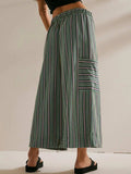 Contrast Striped Wide leg Pants - Trendsi - Flyclothing LLC