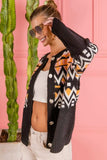 BiBi Ethnic Pattern Button Up Knit Cardigan - Trendsi - Flyclothing LLC