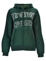 Letter Graphic Zip Up Long Sleeve Hooded Jacket - Trendsi - Flyclothing LLC