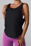 Crisscross Round Neck Active Tank - Trendsi