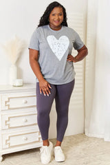 Simply Love Heart Graphic Cuffed Short Sleeve T-Shirt - Trendsi - Flyclothing LLC