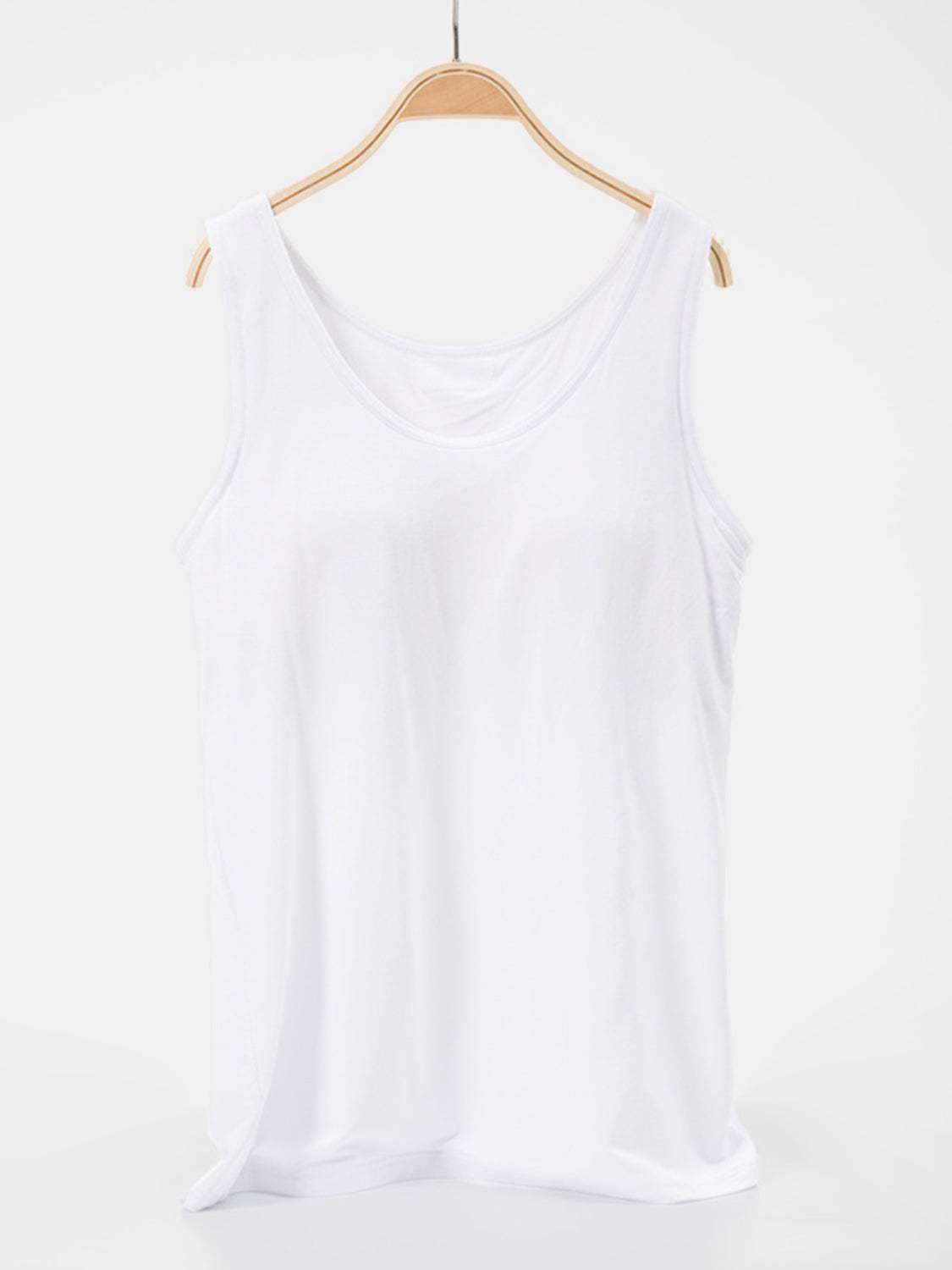 Scoop Neck Wide Strap Tank - Trendsi - Flyclothing LLC