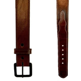 Rockmont Clothing Hand finished Brown Saddle Leather Western Belt with Edge Stitch - Rockmount Clothing - Flyclothing LLC