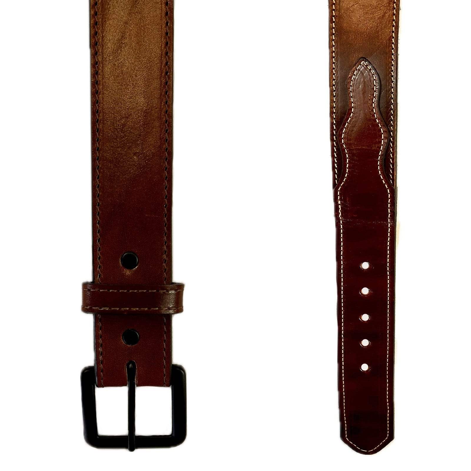 Rockmont Clothing Hand finished Brown Saddle Leather Western Belt with Edge Stitch - Rockmount Clothing - Flyclothing LLC