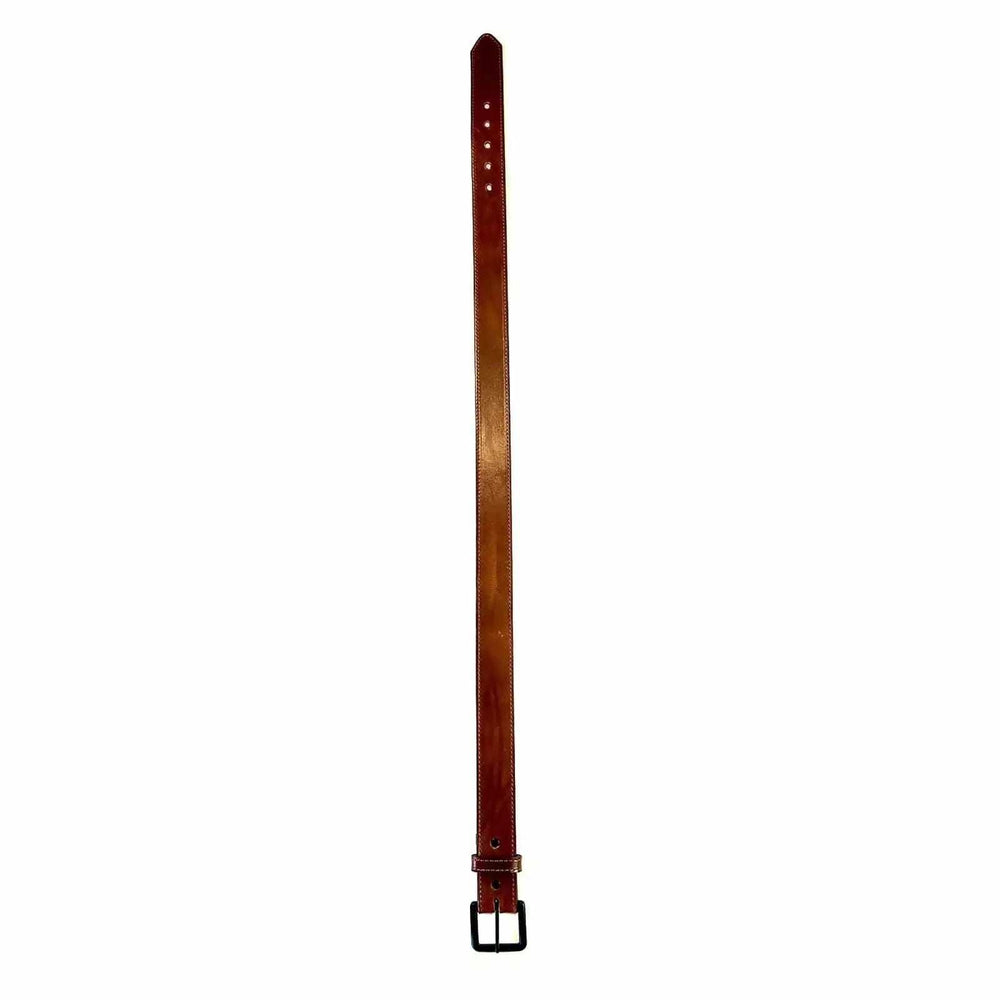 Rockmont Clothing Hand finished Brown Saddle Leather Western Belt with Edge Stitch - Rockmount Clothing - Flyclothing LLC