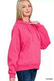 Zenana Drawstring Relaxed Fit Fleece Hoodie - Trendsi - Flyclothing LLC