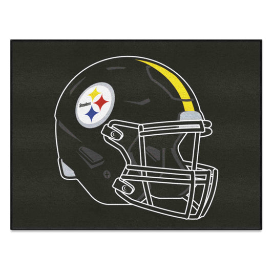 Pittsburgh Steelers All-Star Rug - 34 in. x 42.5 in., Helmet Logo - Pittsburgh Steelers