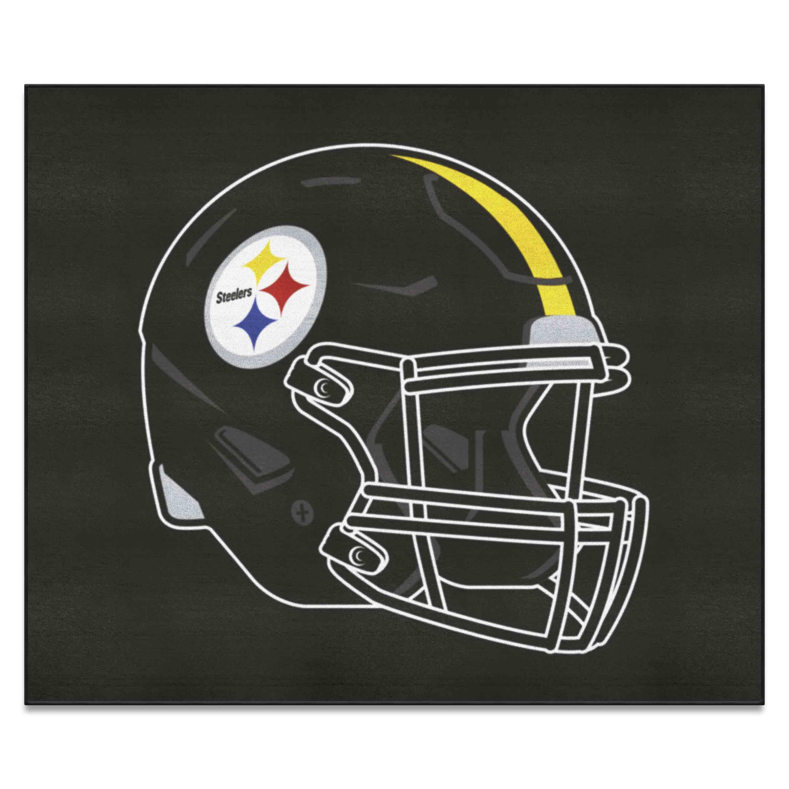 Pittsburgh Steelers Tailgater Rug - 5ft. x 6ft., Helmet Logo - Pittsburgh Steelers