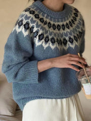Perfee Round Neck Long Sleeve Sweater - Trendsi