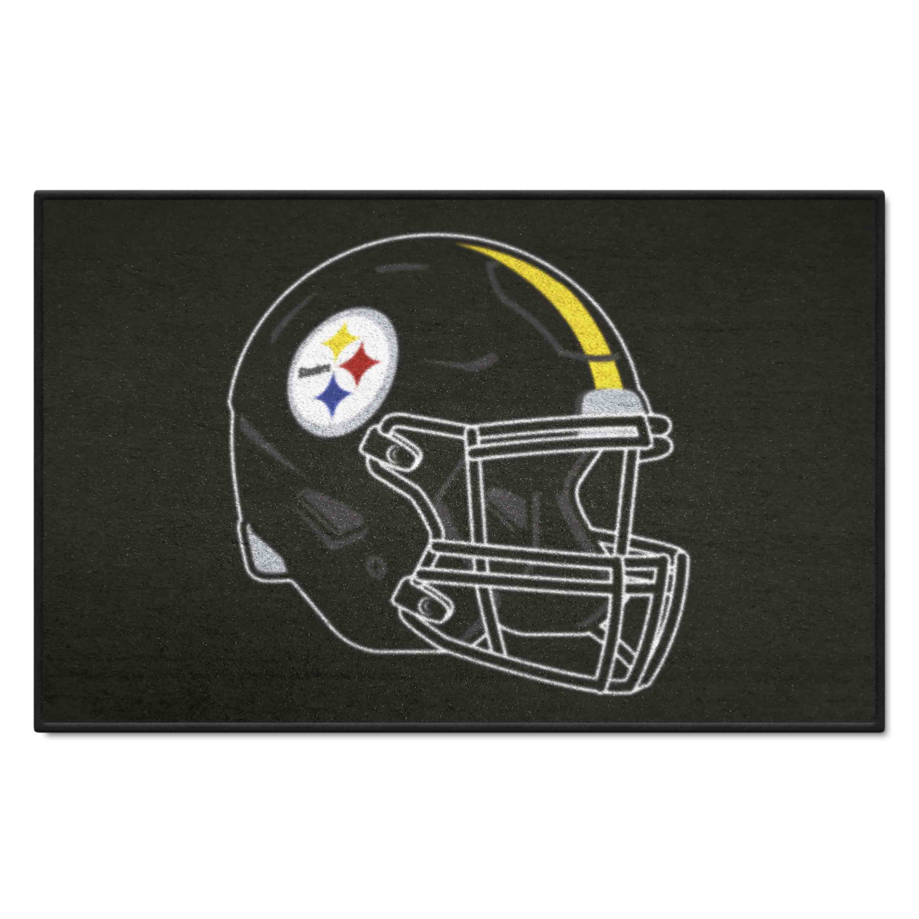 Pittsburgh Steelers Ulti-Mat Rug - 5ft. x 8ft., Helmet Logo - Pittsburgh Steelers