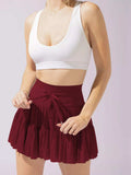 Tiered Skort with Drawstring - Trendsi - Flyclothing LLC