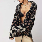 Collared Neck Long Sleeve Cardigan - Trendsi - Flyclothing LLC