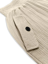 Smocked Textured Casual Pants - Trendsi - Flyclothing LLC