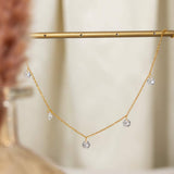 Stainless Steel Rhinestone Charm Necklace - Trendsi - Flyclothing LLC