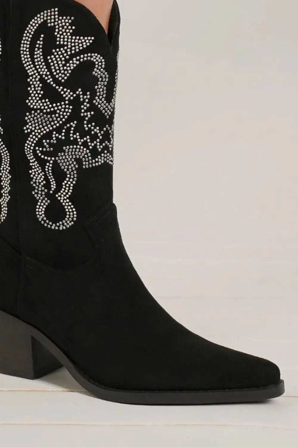 Beast Fashion Rhinestone Detail Point Toe Boots - Trendsi - Flyclothing LLC