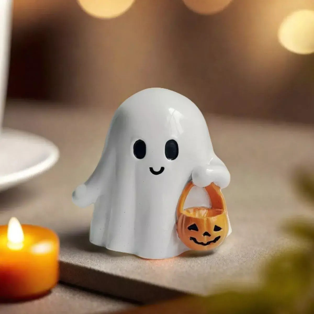 Halloween Ghost Ornament with Pumpkin Basket - Trendsi - Flyclothing LLC