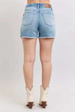 Judy Blue Full Size High Waist Western Embroidery Detail Cut Off Denim Shorts Plus Size - Trendsi - Flyclothing LLC