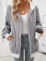 Cozy Fleece Zip-Up Outerwear - Trendsi - Flyclothing LLC