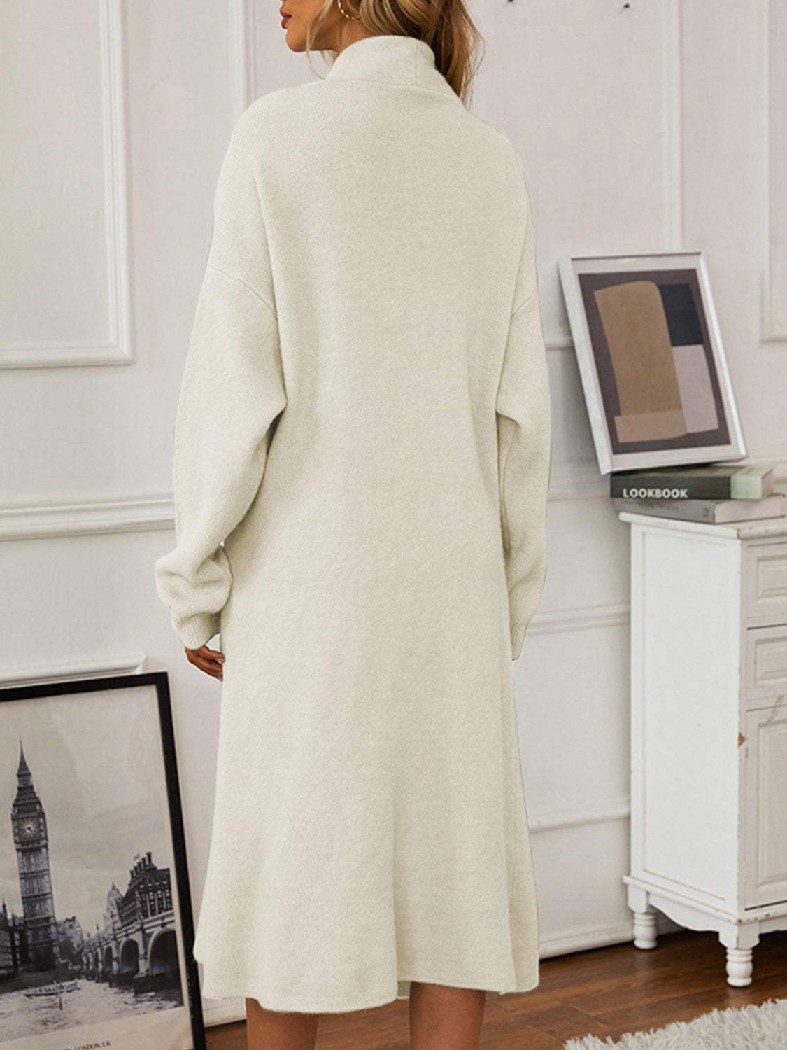 V-Neck Cami Dress and Open Front Cardigan Sweater Set - Trendsi - Flyclothing LLC