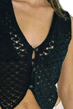 Openwork V-Neck Sweater Vest - Trendsi - Flyclothing LLC